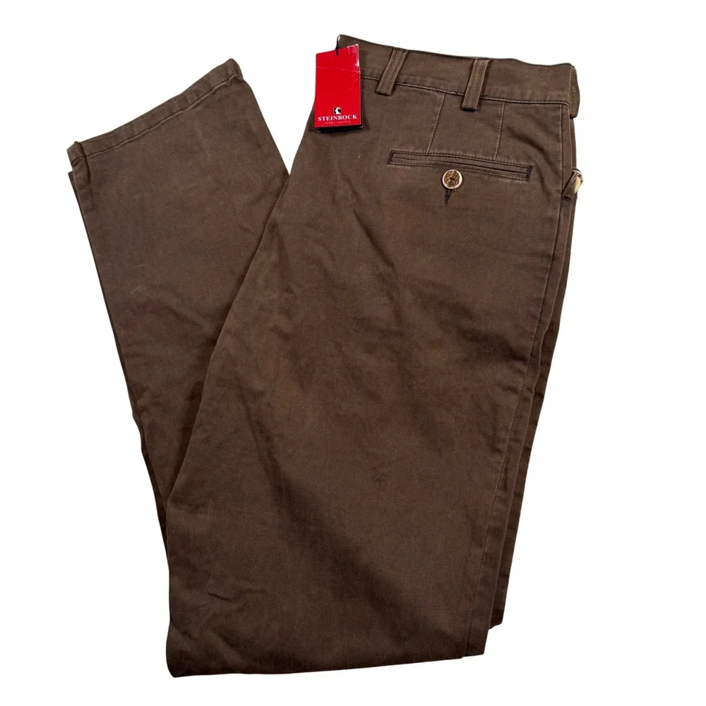 NEW Steinbock Tyrol Austria Clemens Washed Brown Trousers Mens EU60 US50cm (38